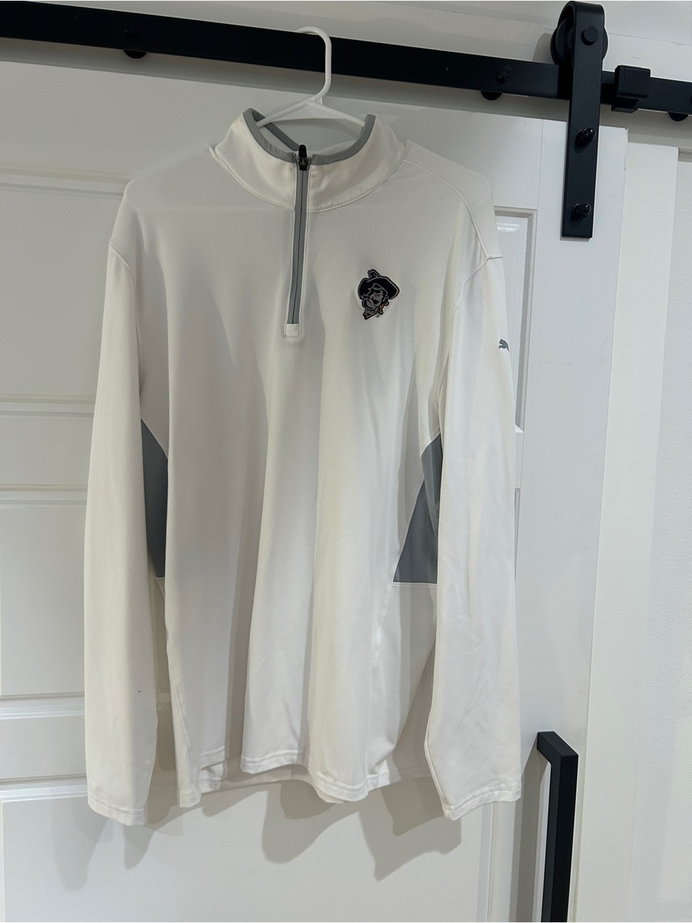 Oklahoma State Men's White Quarter-Zip Performance Jacket